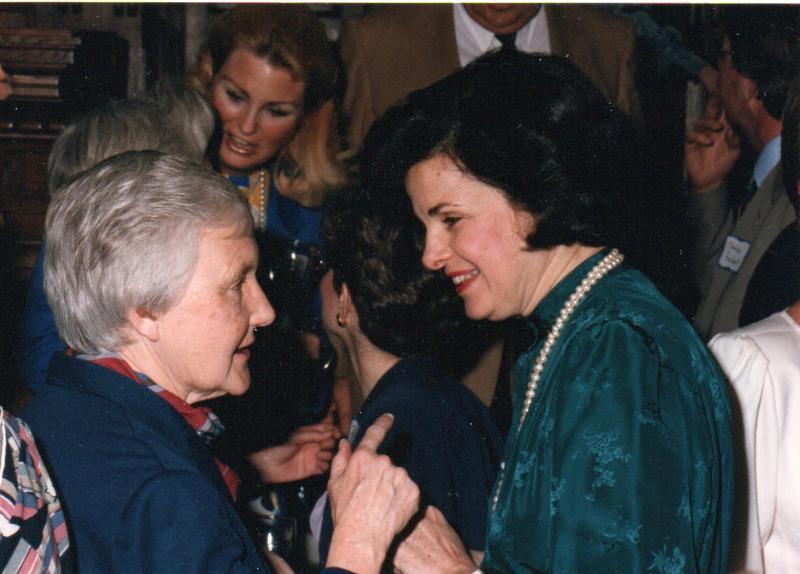 Dianne Feinstein (right) and Sister Mary "Be" Mardel, RSCJ (left), 1986