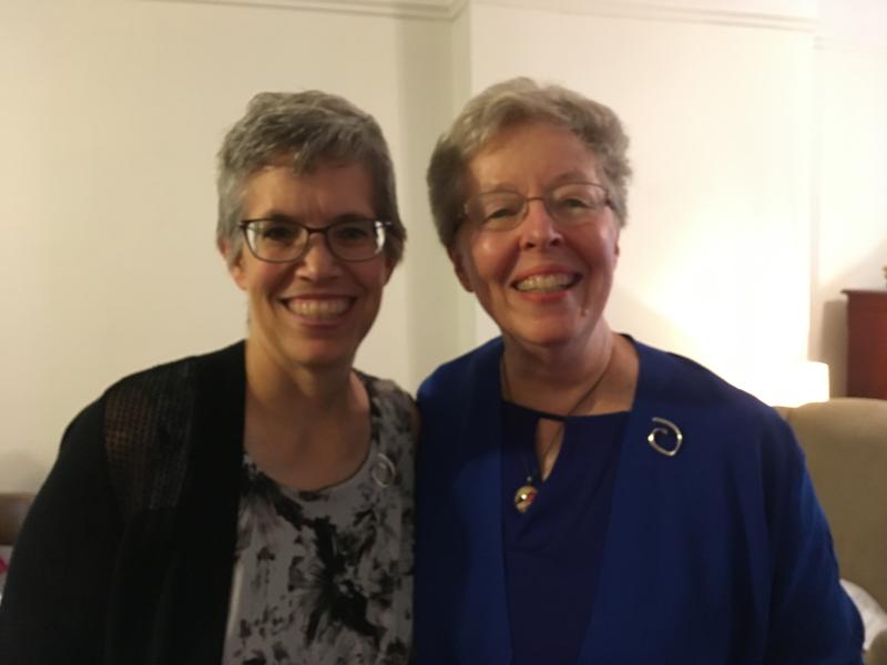 Ruth Cunnings, NSCJ (left), with Provincial Sheila Hammond, RSCJ (right)